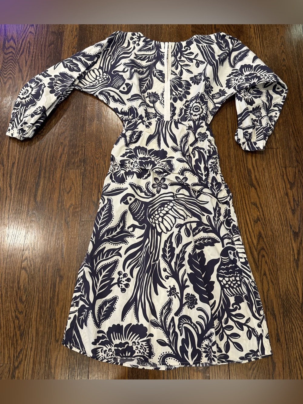 Johanna Ortiz Eterna Pertenecia Dress Navy White size 2
